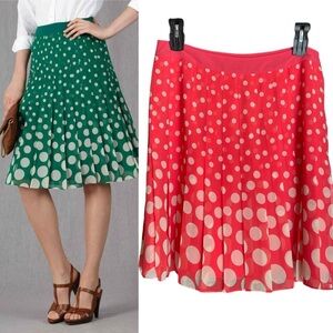 Boden Green and Red Polka Dot Midi Skirt